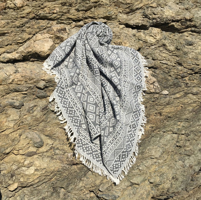 Mijölnir Toalla de playa Fouta Negro y beige